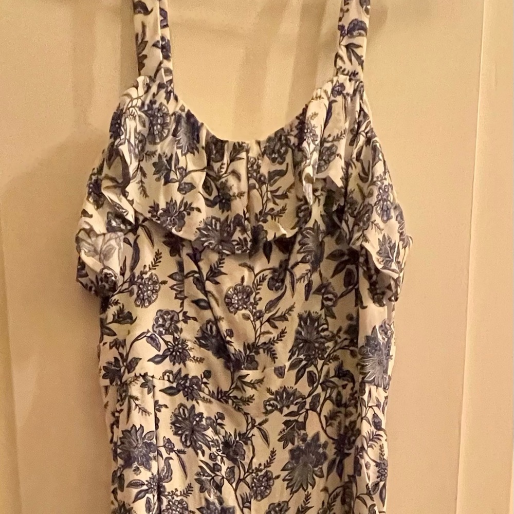 Blue and Cream Floral Jumpsuit From The Loft